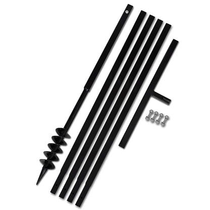 vidaXL Ground Drill with Handle 80 mm with Extension Tube 5 m Steel 2