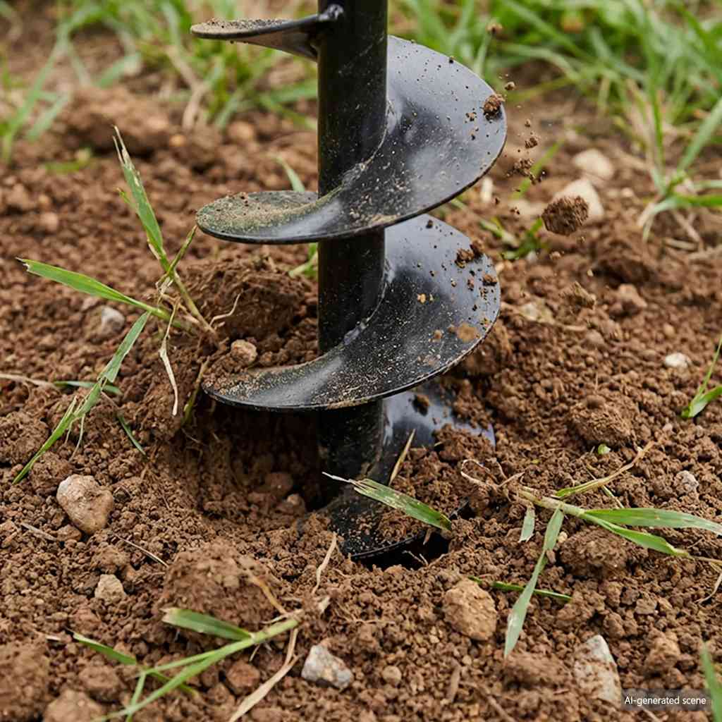 vidaXL Ground Drill with Handle 80 mm with Extension Tube 5 m Steel 3