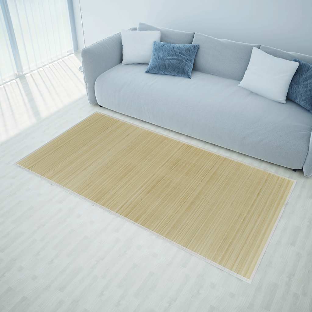 Rectangular Natural Bamboo Rug 150 x 200 cm 1
