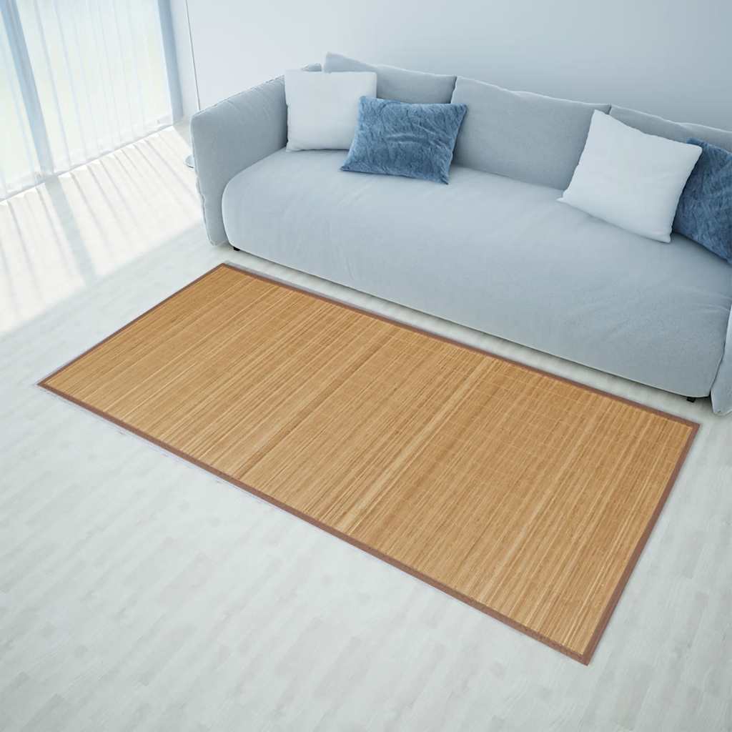 Rectangular Brown Bamboo Rug 120 x 180 cm 1