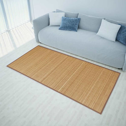 Rectangular Brown Bamboo Rug 120 x 180 cm 1
