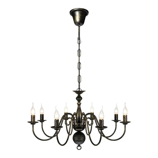 Antique Metal Chandelier 8 x E14 Bulbs Black