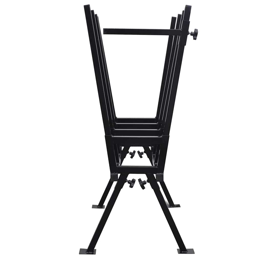 vidaXL Black Powder-Coated Saw Horse for Woodworking 3