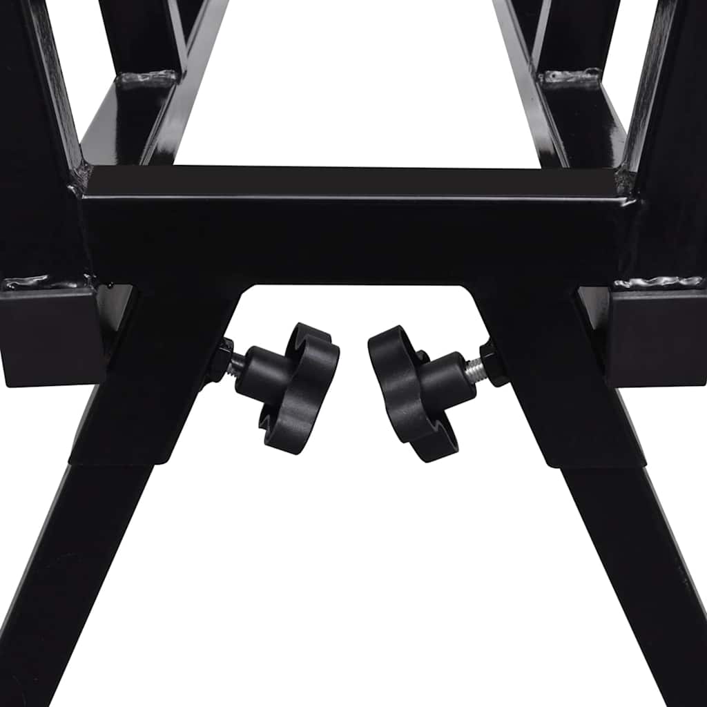 vidaXL Black Powder-Coated Saw Horse for Woodworking 5