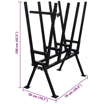 vidaXL Black Powder-Coated Saw Horse for Woodworking 6