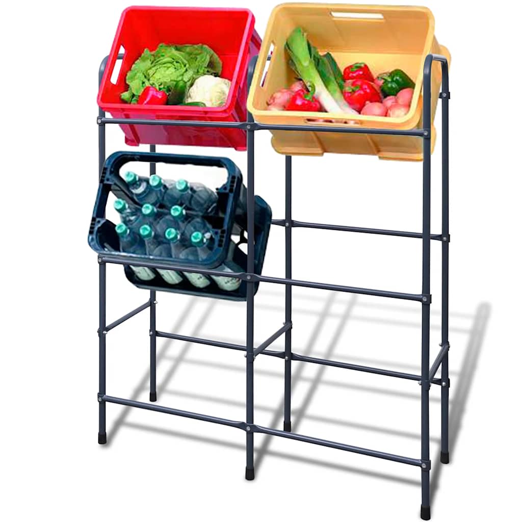 vidaXL Steel Shelf for 6 Crates 1