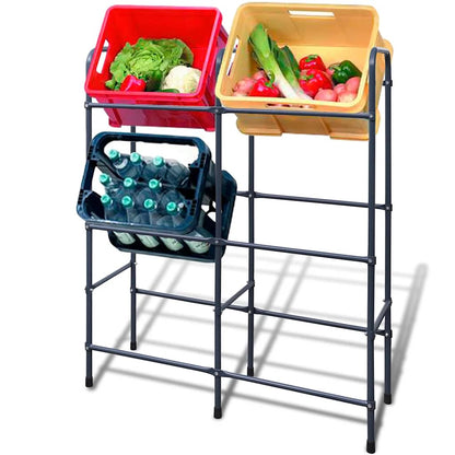 vidaXL Steel Shelf for 6 Crates 1
