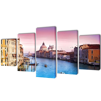 vidaXL Canvas Wall Print Set Venice 200 x 100 cm 1