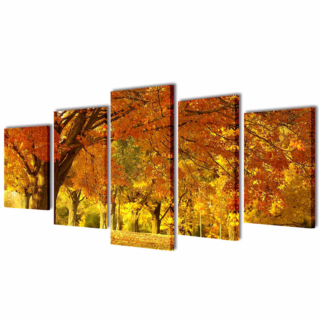 vidaXL Canvas Wall Print Set Maple 200 x 100 cm 1