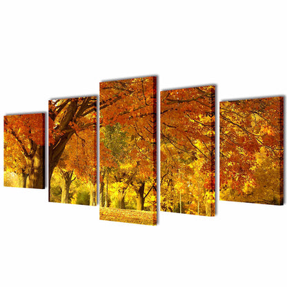 vidaXL Canvas Wall Print Set Maple 200 x 100 cm 1