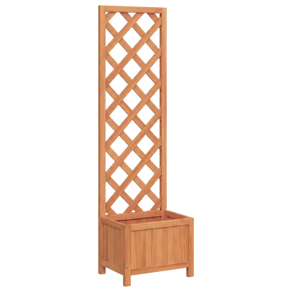 vidaXL Planter with Trellis 40x30x135 cm Solid Wood Fir 2