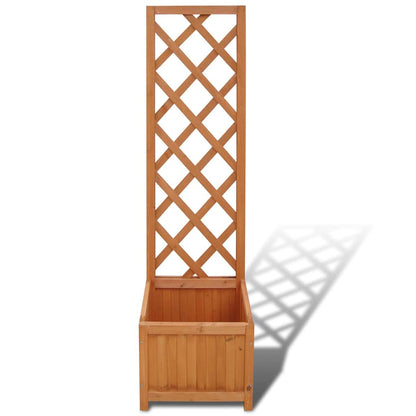 vidaXL Planter with Trellis 40x30x135 cm Solid Wood Fir 3