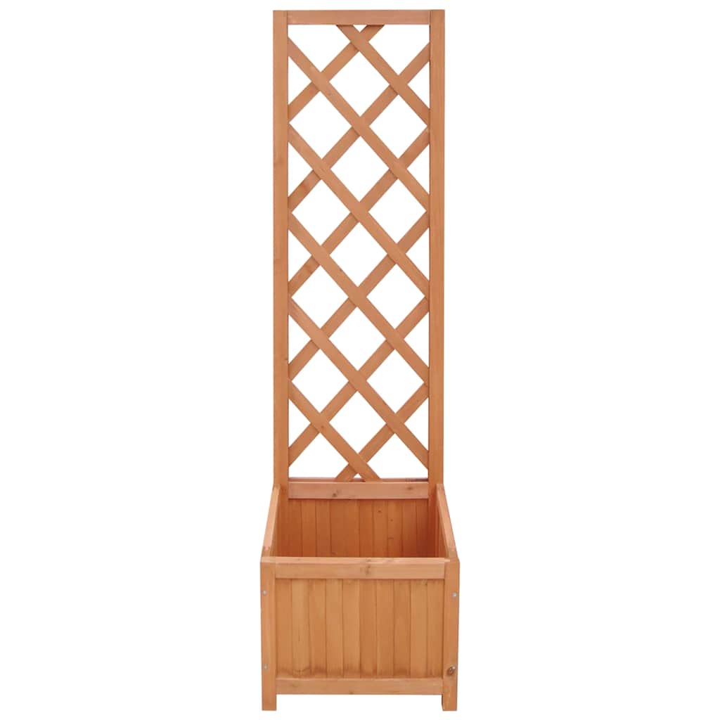 vidaXL Planter with Trellis 40x30x135 cm Solid Wood Fir 4