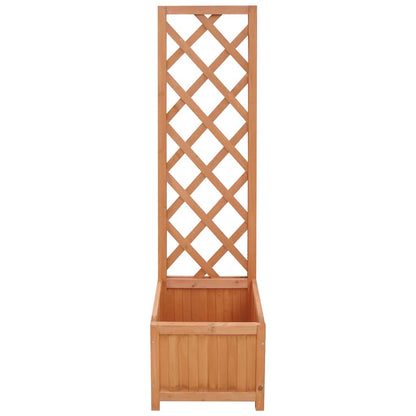 vidaXL Planter with Trellis 40x30x135 cm Solid Wood Fir 4