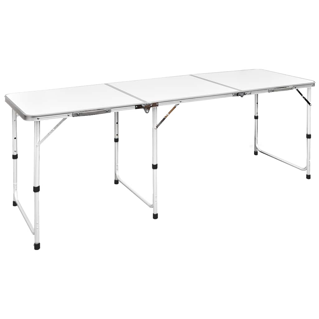 vidaXL Foldable Camping Table Height Adjustable Aluminium 180 x 60 cm 1