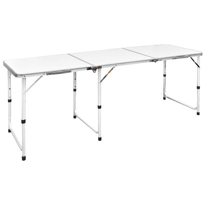 vidaXL Foldable Camping Table Height Adjustable Aluminium 180 x 60 cm 1