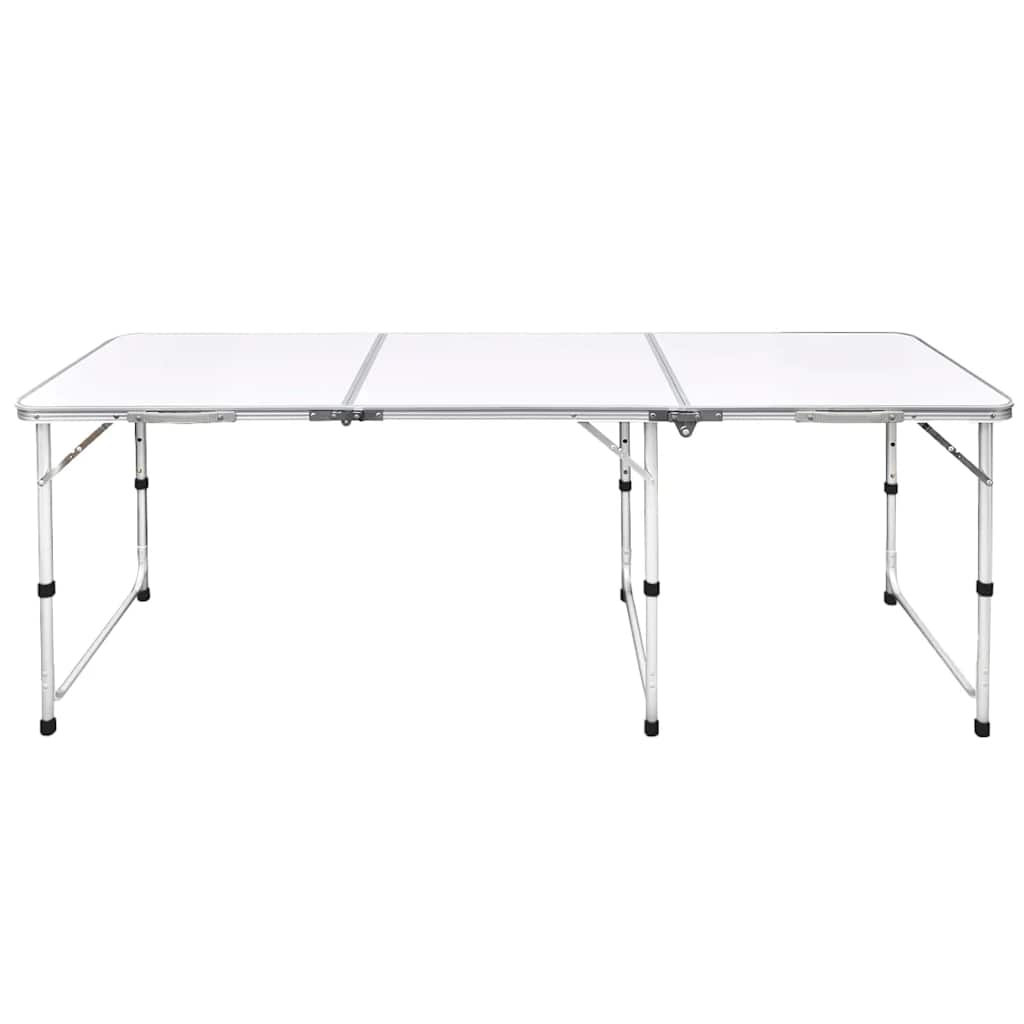 vidaXL Foldable Camping Table Height Adjustable Aluminium 180 x 60 cm 2