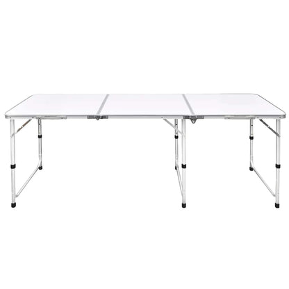 vidaXL Foldable Camping Table Height Adjustable Aluminium 180 x 60 cm 2