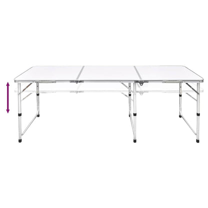 vidaXL Foldable Camping Table Height Adjustable Aluminium 180 x 60 cm 3