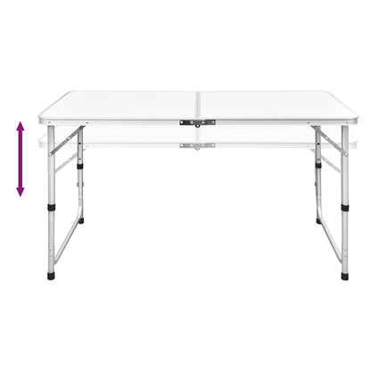 vidaXL Foldable Camping Table Set with 4 Stools 120x60 cm 5