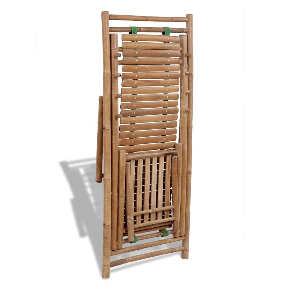 vidaXL Outdoor Deck Chair with Footrest Bamboo 5