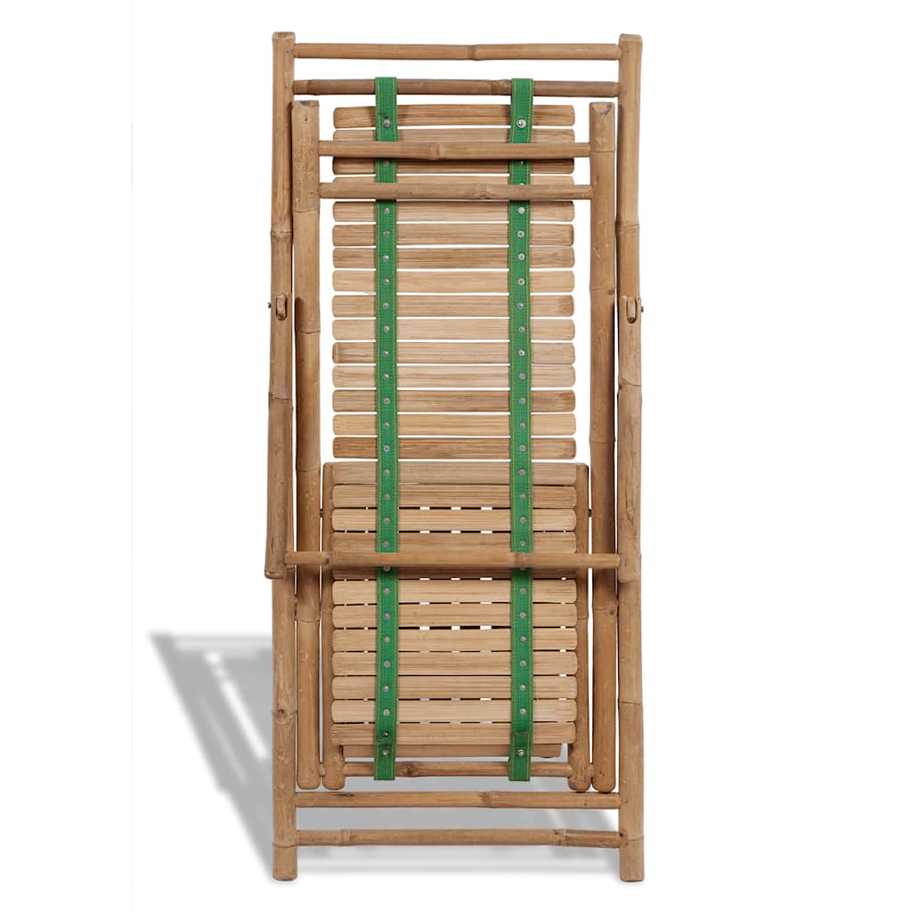 vidaXL Outdoor Deck Chair with Footrest Bamboo 6
