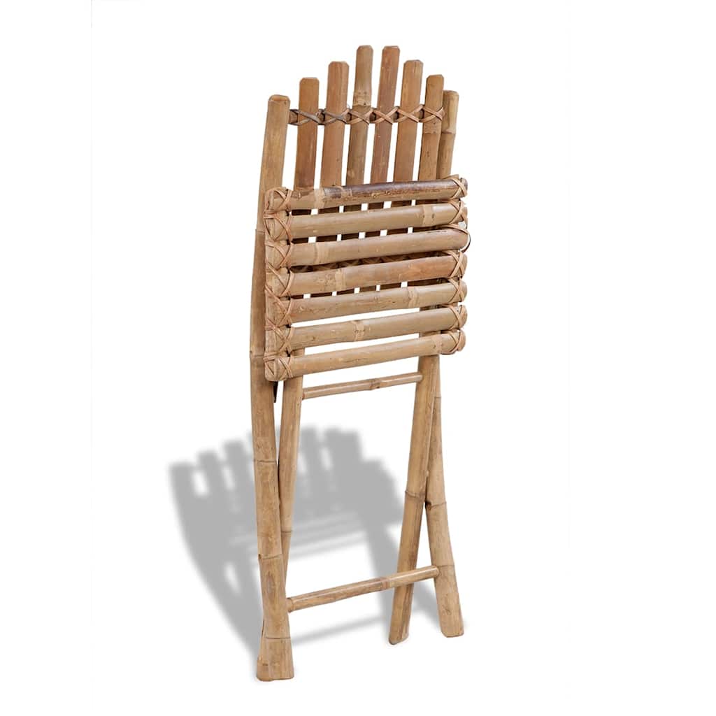vidaXL Folding Chairs 2 pcs Bamboo 2