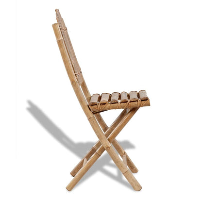 vidaXL Folding Chairs 2 pcs Bamboo 3