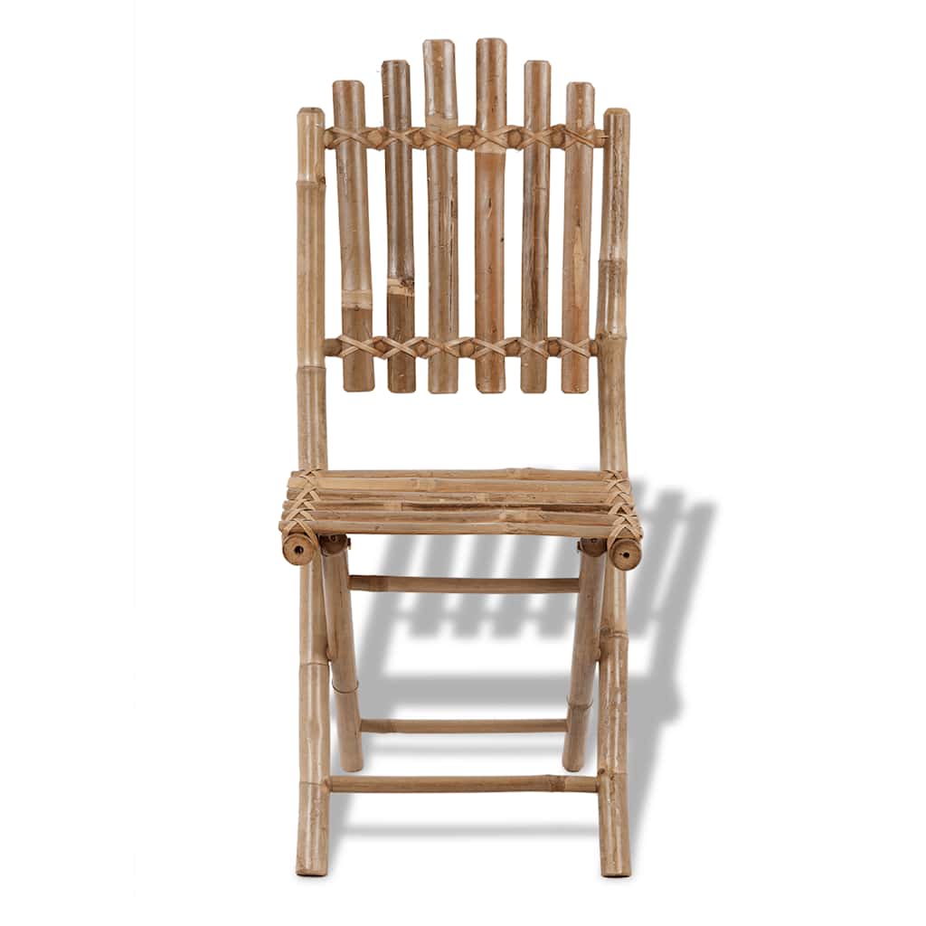 vidaXL Folding Chairs 2 pcs Bamboo 4