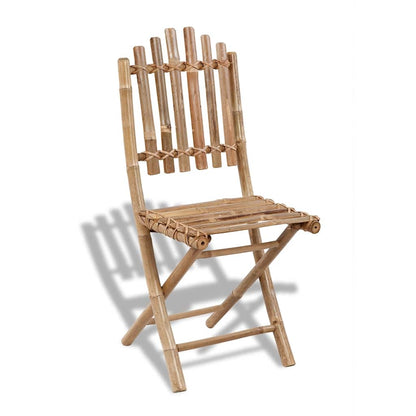 vidaXL Folding Chairs 2 pcs Bamboo 5
