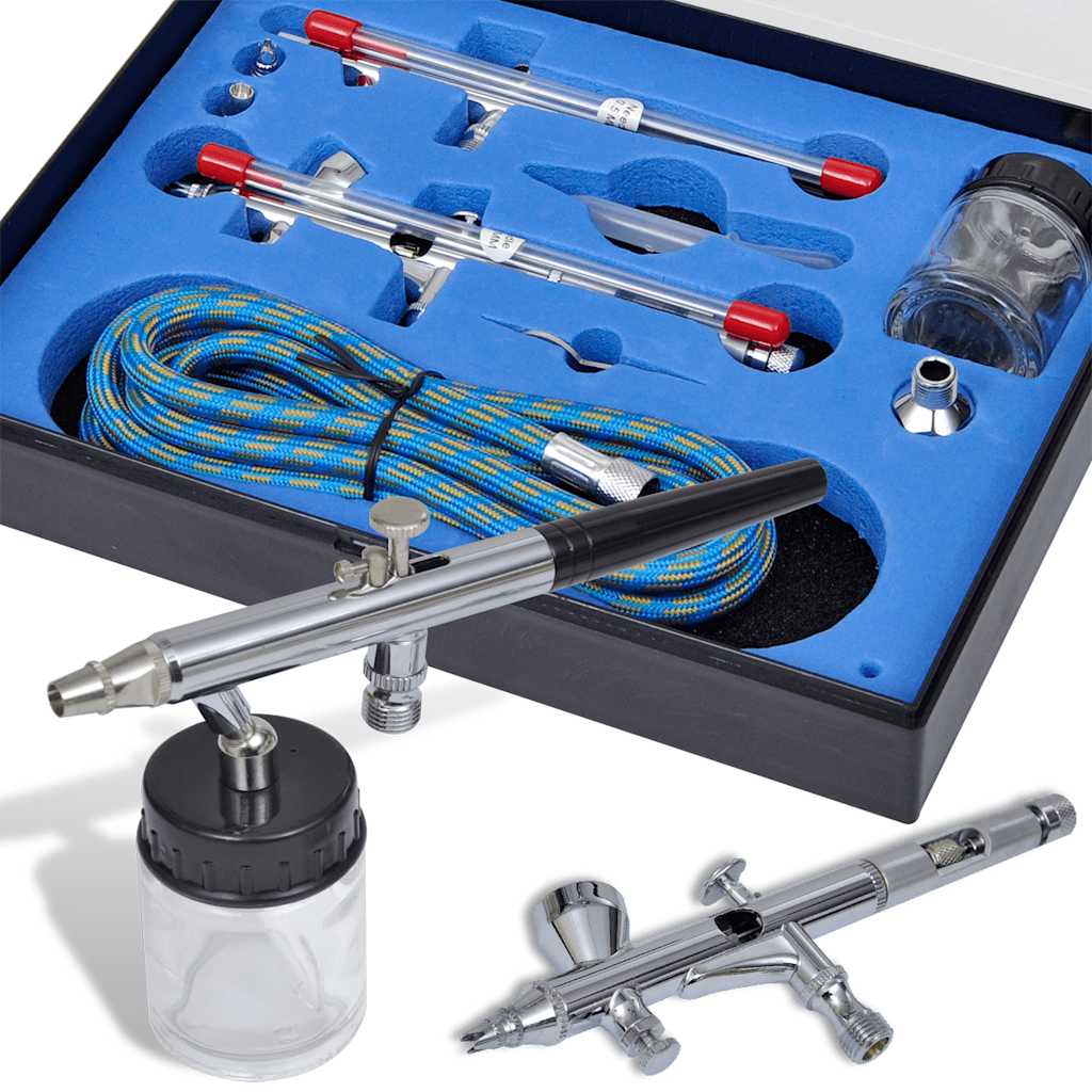 vidaXL Airbrush Set with 2 Spray Guns 1