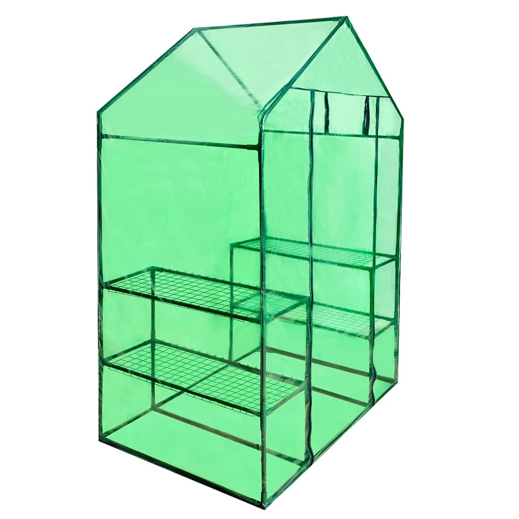 vidaXL Walk-in Greenhouse with 4 Shelves 1