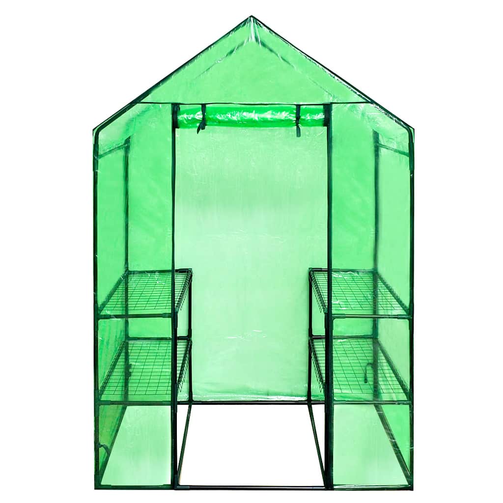 vidaXL Walk-in Greenhouse with 4 Shelves 2