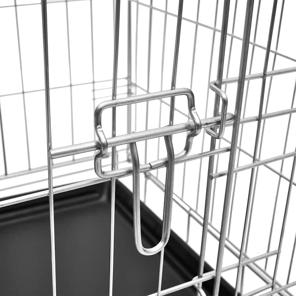 vidaXL Dog Crate | Galvanised steel | Galvanised steel and plastic | M 4
