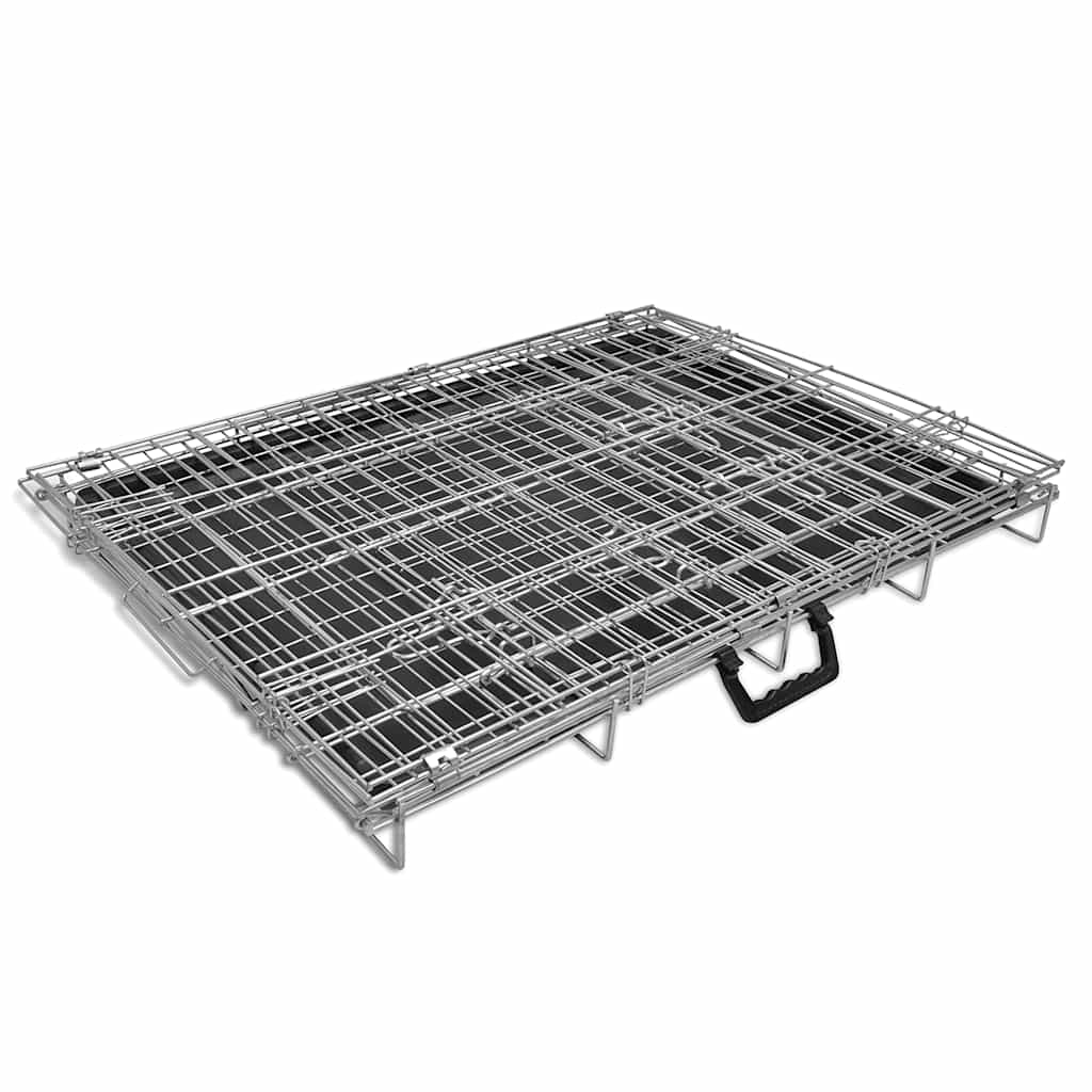 vidaXL Dog Crate | Galvanised steel | Galvanised steel and plastic | M 5