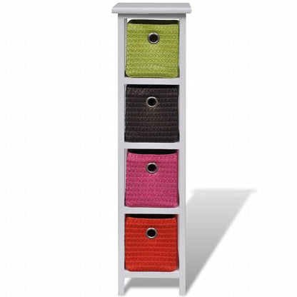vidaXL Storage Rack with Multi-colour Baskets Paulownia Wood 2