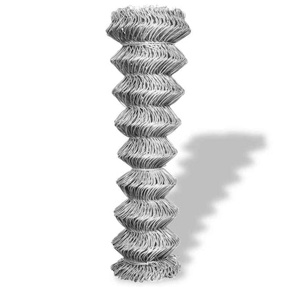 141487 vidaXL Chain Link Fence Galvanised Steel 15x1,25 m Silver 2