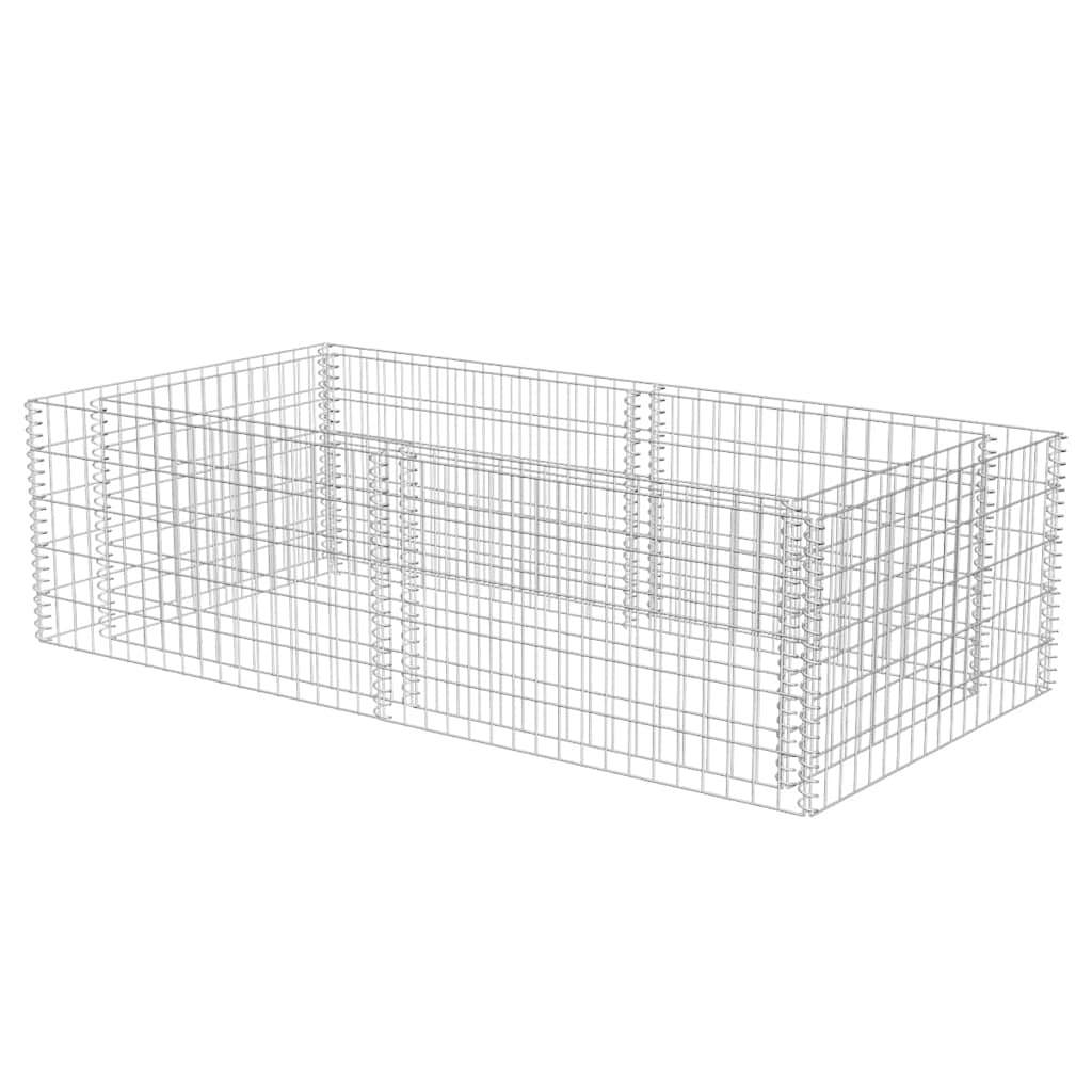vidaXL Gabion Planter Galvanised Steel 180x90x50 cm 2