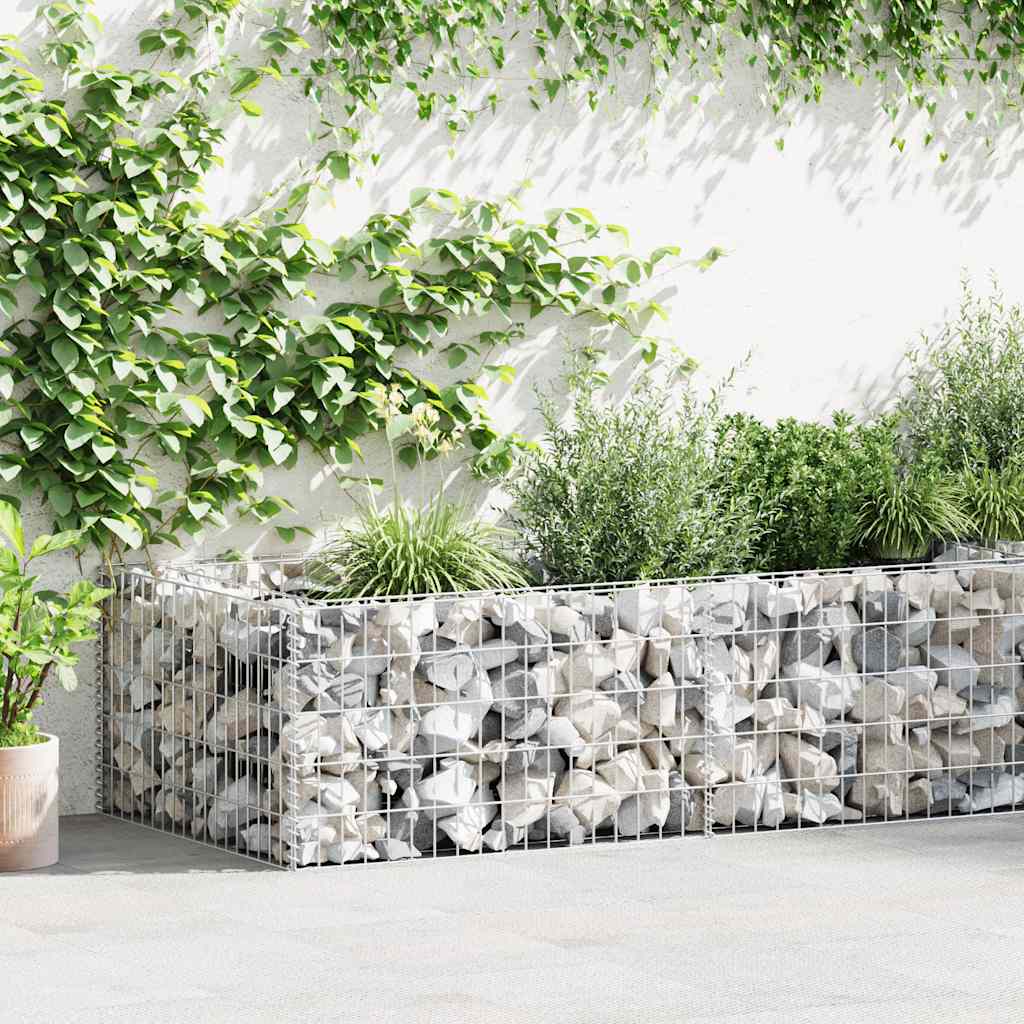 vidaXL Gabion Planter Galvanised Steel 180x90x50 cm 1