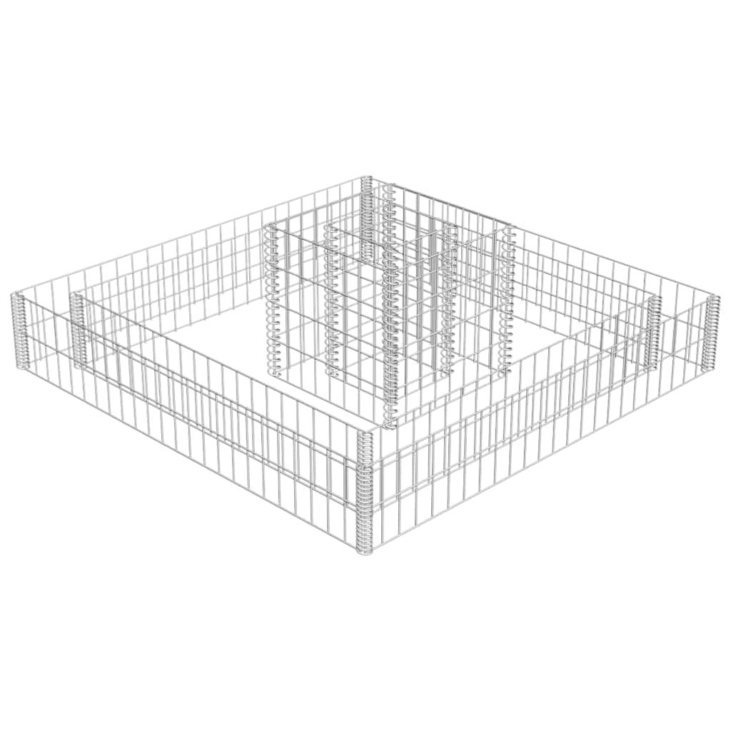141625 vidaXL Gabion Planter Galvanised Steel 120x120x20 2