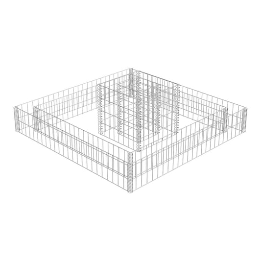141625 vidaXL Gabion Planter Galvanised Steel 120x120x20 2
