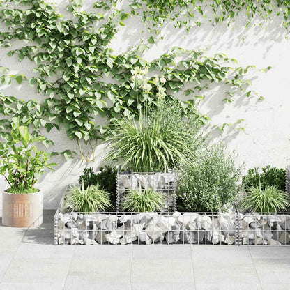 141625 vidaXL Gabion Planter Galvanised Steel 120x120x20 3