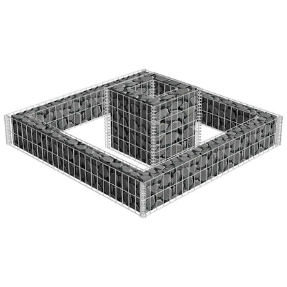 141625 vidaXL Gabion Planter Galvanised Steel 120x120x20 6