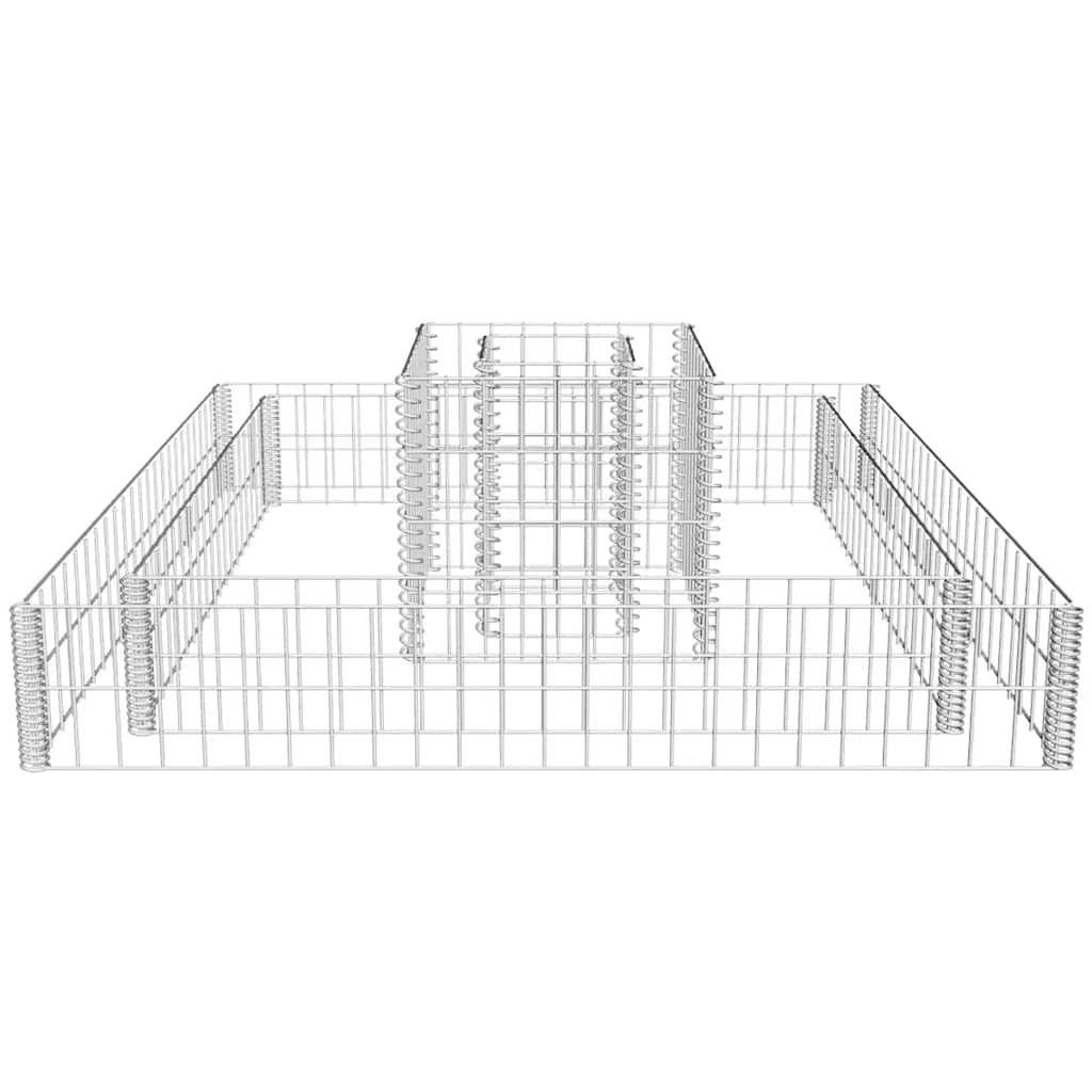 141625 vidaXL Gabion Planter Galvanised Steel 120x120x20 4