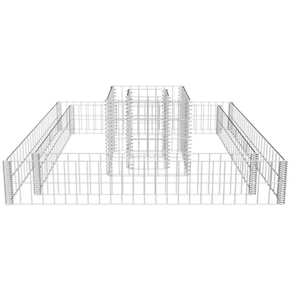 141625 vidaXL Gabion Planter Galvanised Steel 120x120x20 4
