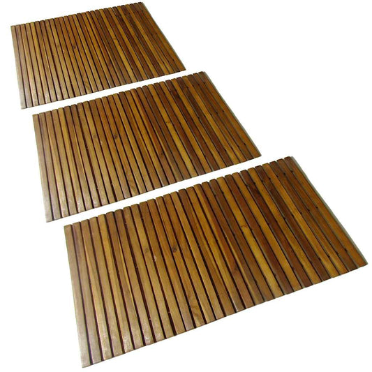 Bath Mat Natural Solid Acacia Wood 80 cm 50 cm 3
