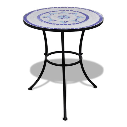 3 Piece Bistro Set Ceramic Tile Blue and white Round