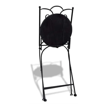 3 Piece Bistro Set Ceramic Tile Blue and white Round