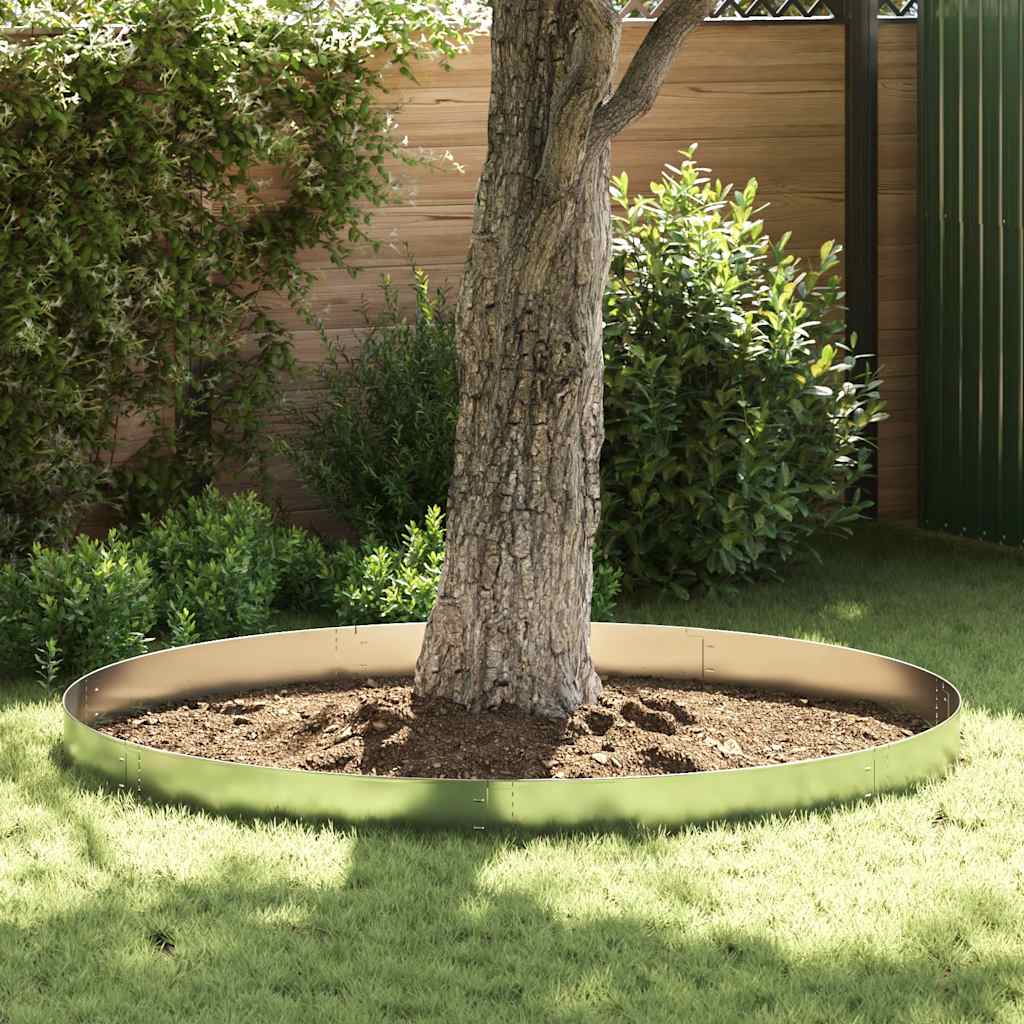 Set of 15 Flexible Lawn Fence Galvanised Steel 100 x 14 cm 1