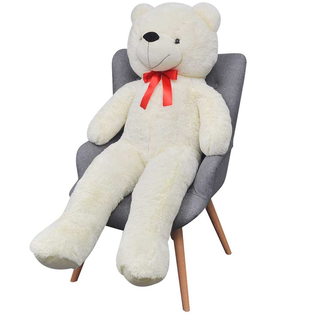 vidaXL XXL Soft Plush Teddy Bear Toy White 135 cm 4